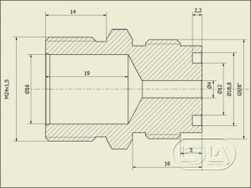 Adapter for connection of automatics Ukraina and ABM-7C to DIN G5/8"
